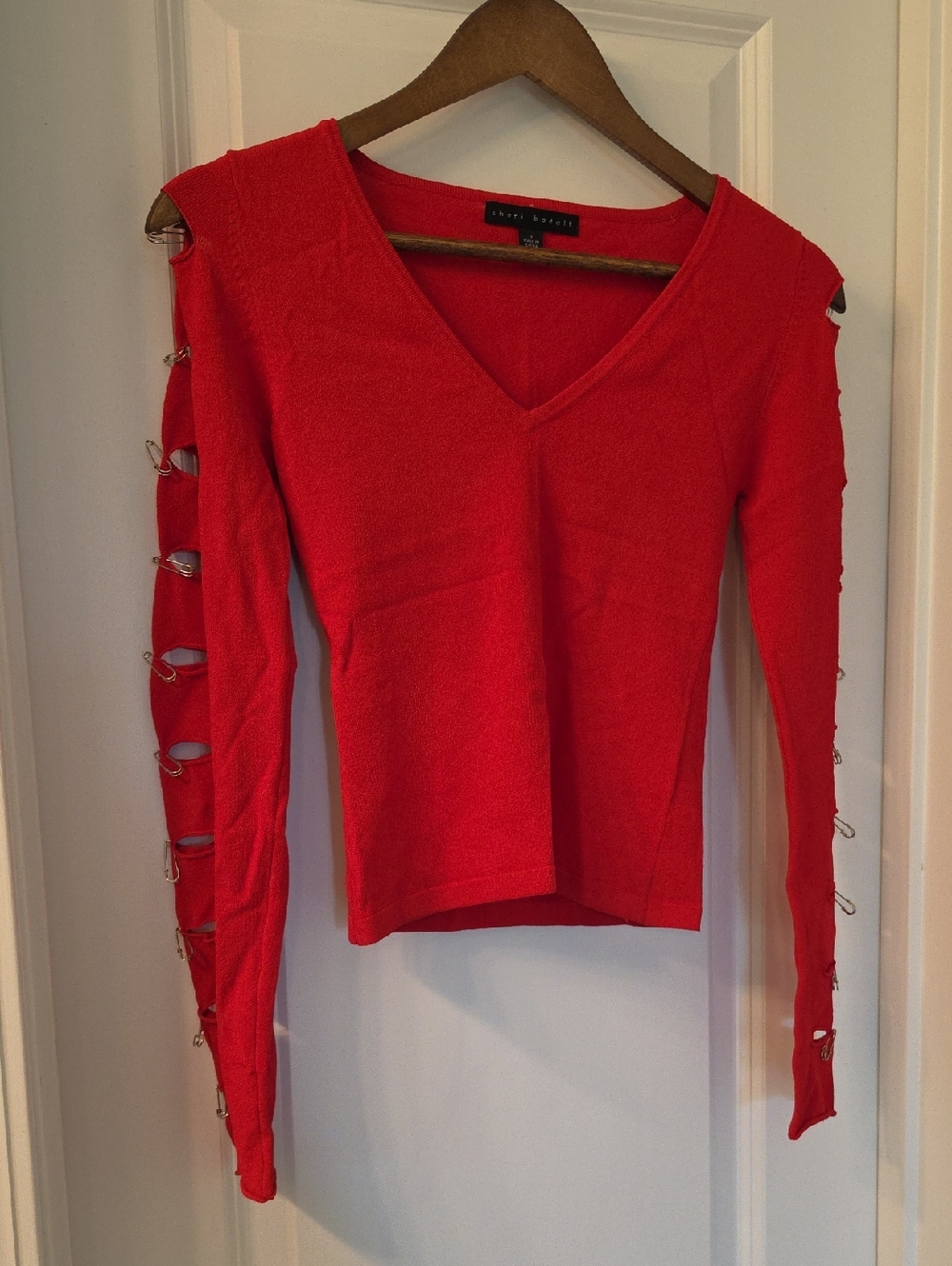 Sheri Bodell Red V-Neck Sweater